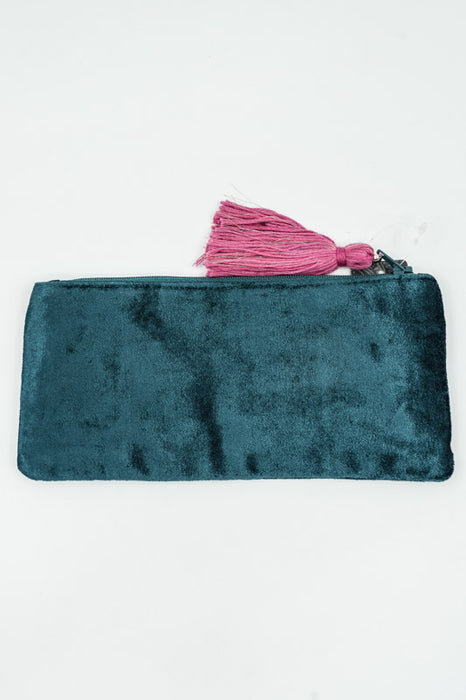 Trousses à crayons 2 Flamants roses pétrole/rose/vert clair/multicolore 8,5 x 20 cm