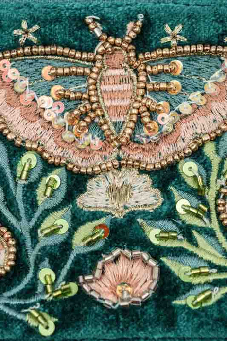 Trousses à crayons à motifs papillons, vert/abricot/vert clair/multicolore, 8,5 x 20 cm