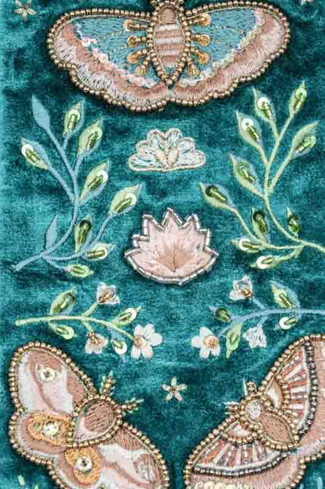 Sac à bandoulière papillon vert/abricot/vert clair/multicolore 11 x 18,75 cm