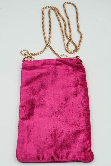 Sac bandoulière 2 rangées bordeaux/bleu clair/multicolore 11 x 18,75 cm