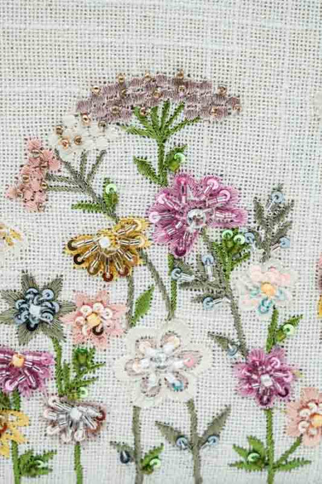 Jewelry box with flowers, dark green/purple/yellow/multicolor, 15x20cm