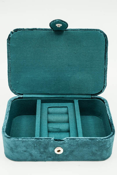 Boîte à bijoux jungle, pétrole/jaune/vert/multicolore, 10 x 15 cm