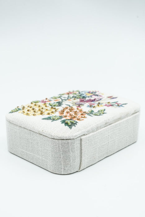 Boîte à bijoux oiseau et papillon noir/multicolore 10x15 cm