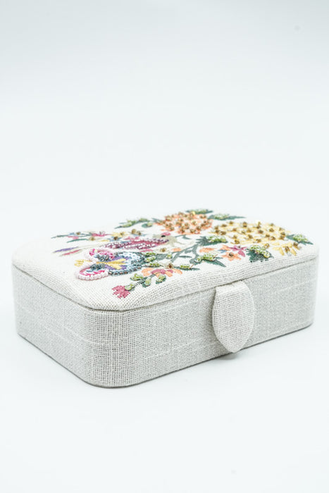 Boîte à bijoux oiseau et papillon noir/multicolore 10x15 cm