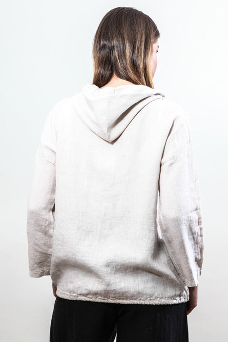 Leinenkapuzenjacke beige - One Size