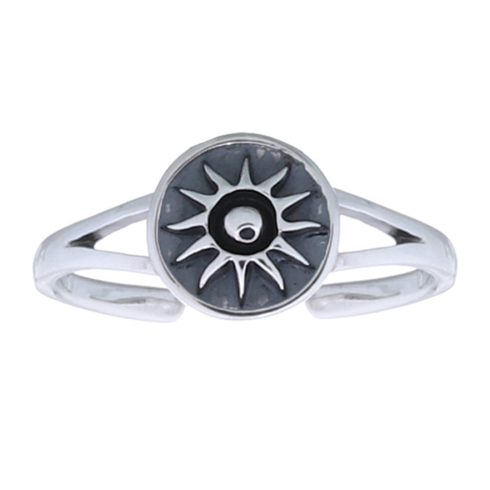 Bague d'orteil en argent oxydé soleil