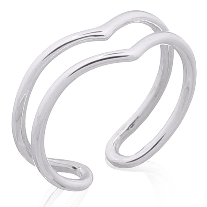 Bague d'orteil en argent à double chevron