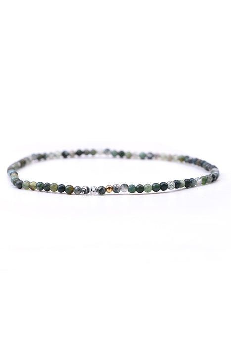 Fusskette 3mm Moosachat, 26cm