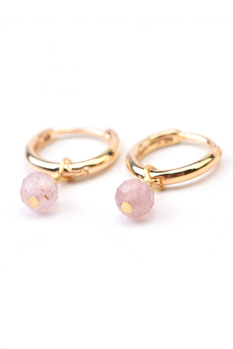 Ohrringe Erdbeer Quarz