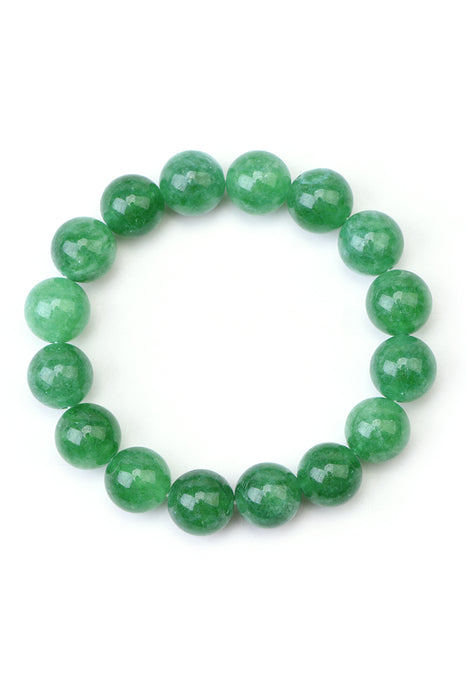 Bracelet 12mm green jade, 19cm