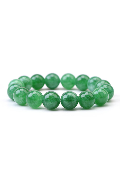 Bracelet 12mm green jade, 19cm