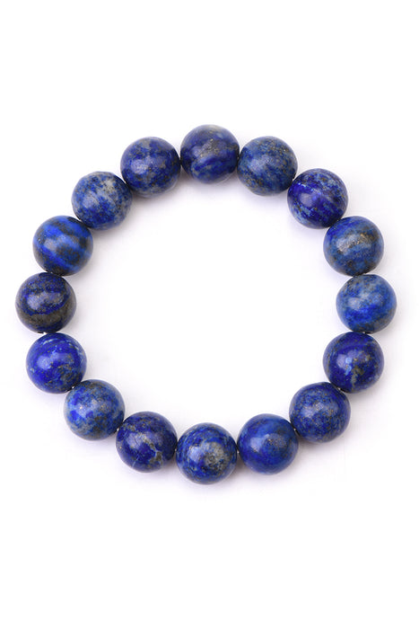 Men's bracelet 12mm lapis lazuli class AAA, 21cm