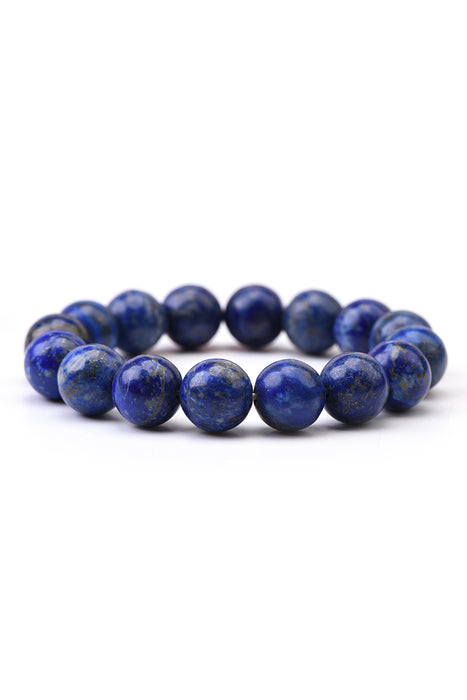 Men's bracelet 12mm lapis lazuli class AAA, 21cm