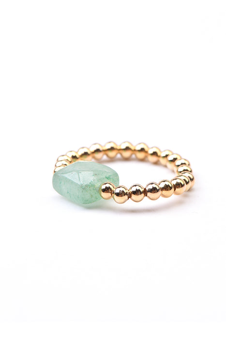 Ring green aventurine
