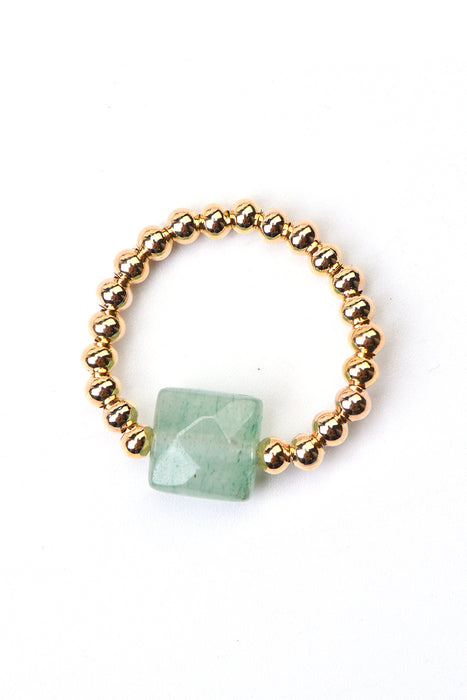 Ring green aventurine