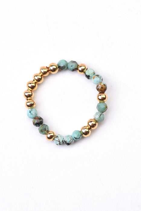 Ring 3mm faceted African turquoise