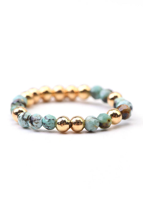 Ring 3mm faceted African turquoise