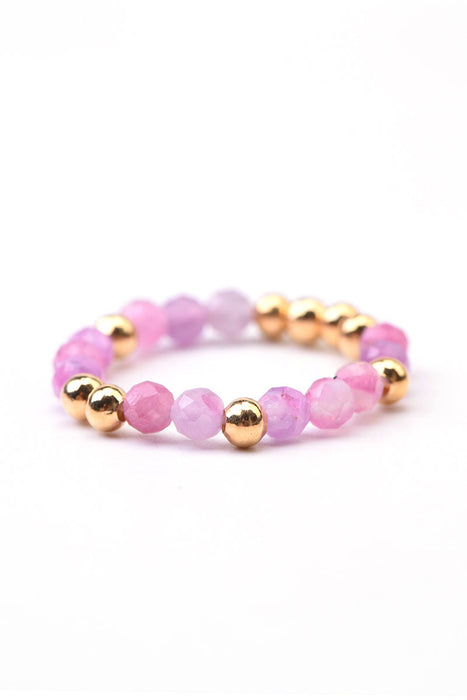 Ring 3mm faceted pink tourmaline