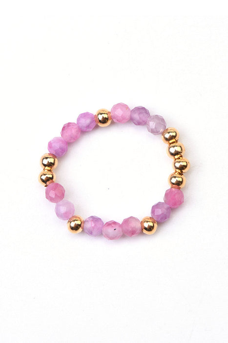 Ring 3mm faceted pink tourmaline