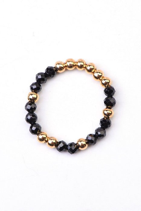 Ring 3mm faceted black tourmaline