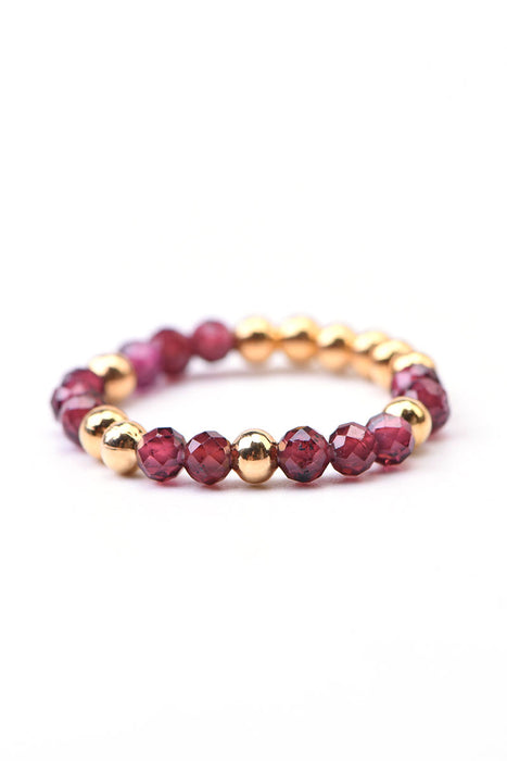 Ring 3mm faceted garnet