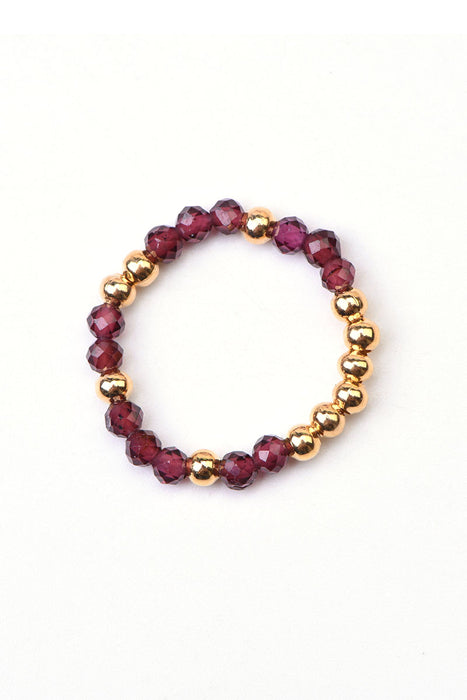 Ring 3mm faceted garnet