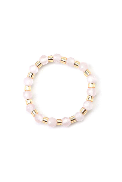 Ring 3.5mm faceted pink jade