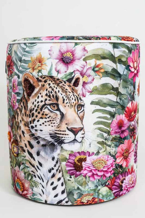 Velours bouffant léopard 40x40x45cm