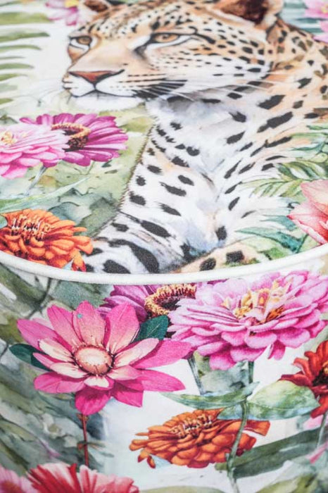 Velours bouffant léopard 40x40x45cm