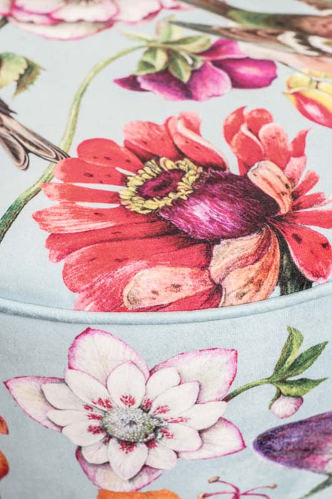 Puff Samt Blumen 40x40x45cm