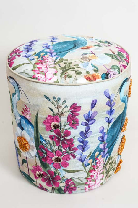 Pouf en velours, 2 rangs, 40x40x45cm