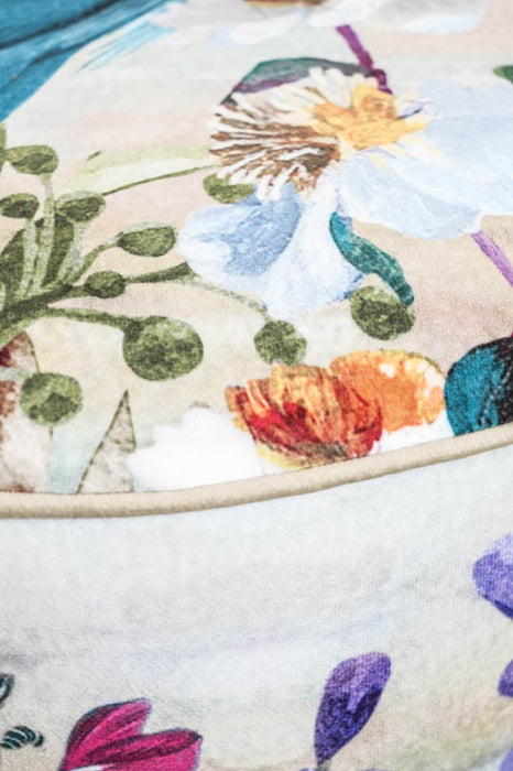 Pouf en velours, 2 rangs, 40x40x45cm