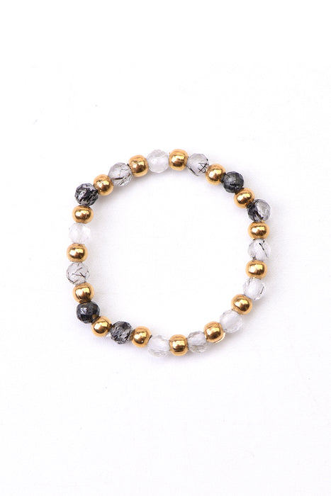 Ring 3mm facettierter schwarzer Rutil