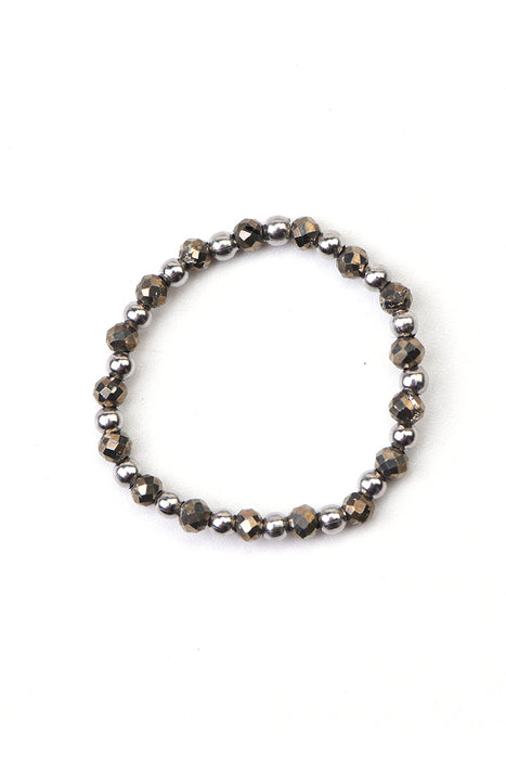 Ring 3mm faceted pyrite