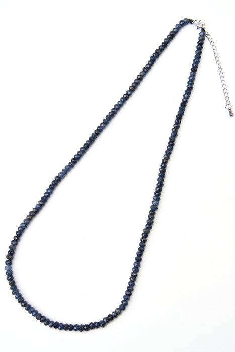 Chain 4mm blue sapphire, 45+5cm