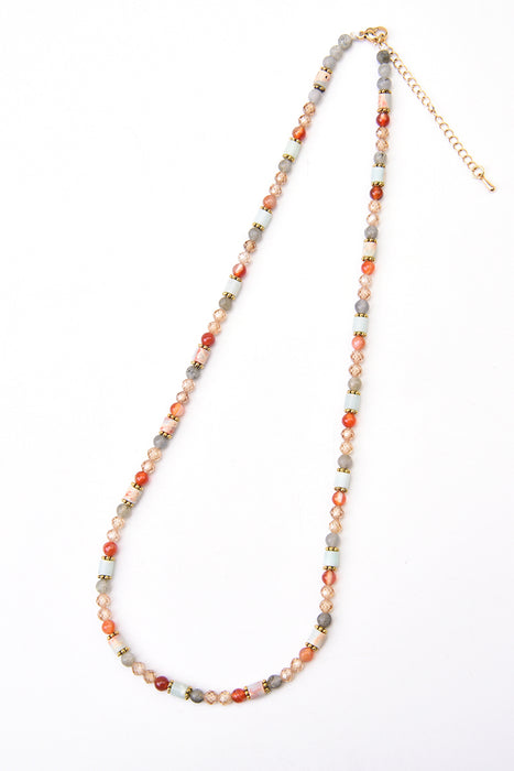 Collier Labradorite, Jaspe peau de serpent / zircone couleur or, 45+5cm