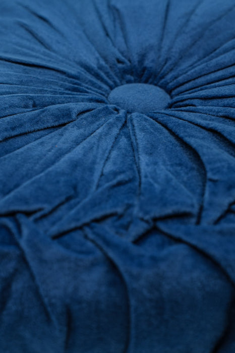 Cachet Hit cushion round velvet navy 38x38 cm