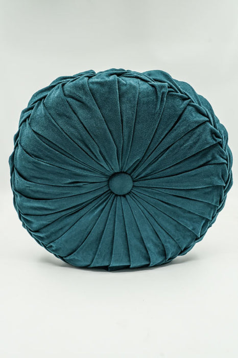 Cachet Hit cushion round velvet dark teal 38x38 cm