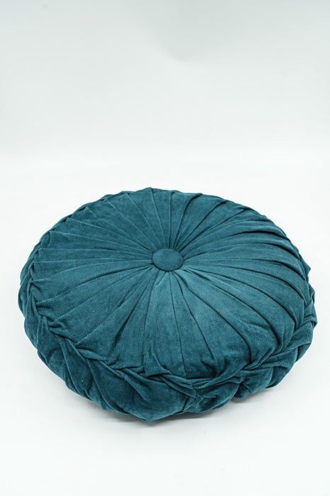 Cachet Hit cushion round velvet dark teal 38x38 cm