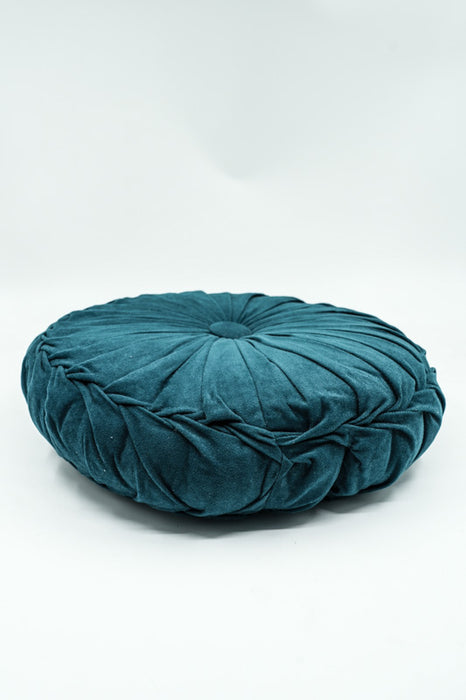 Cachet Hit cushion round velvet dark teal 38x38 cm