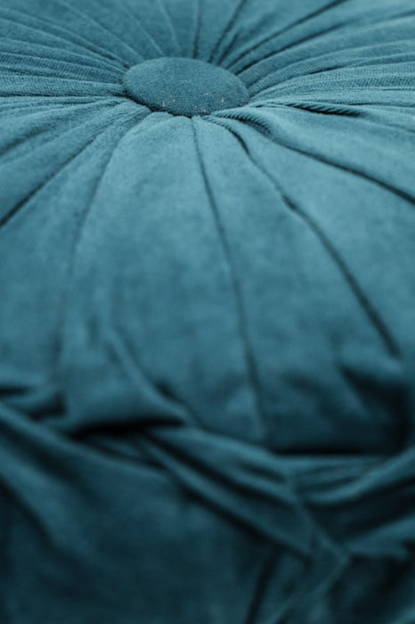 Cachet Hit cushion round velvet dark teal 38x38 cm