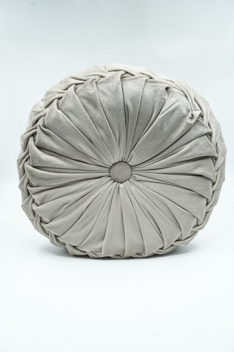 Coussin Cachet Hit rond velours crème 38x38 cm