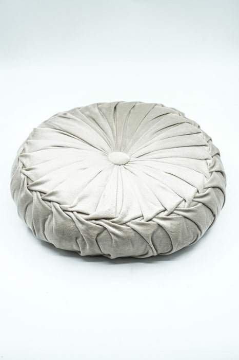 Coussin Cachet Hit rond velours crème 38x38 cm