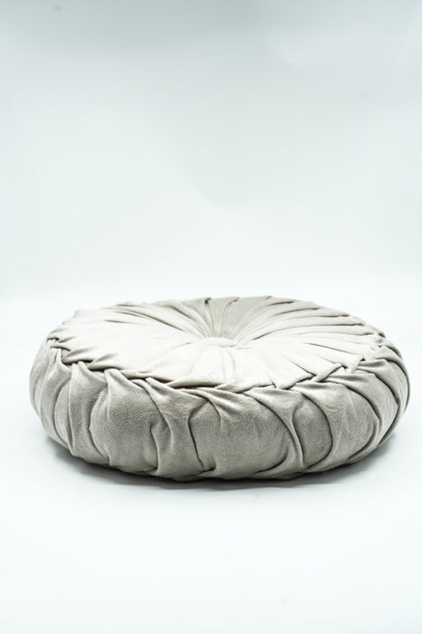 Coussin Cachet Hit rond velours crème 38x38 cm