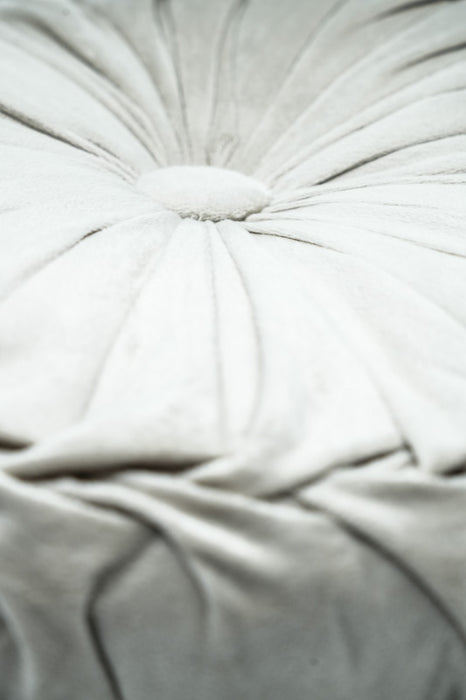 Coussin Cachet Hit rond velours crème 38x38 cm