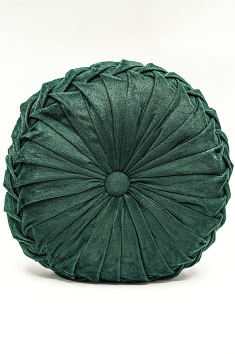 Cachet Hit cushion round velvet dark green 38x38 cm