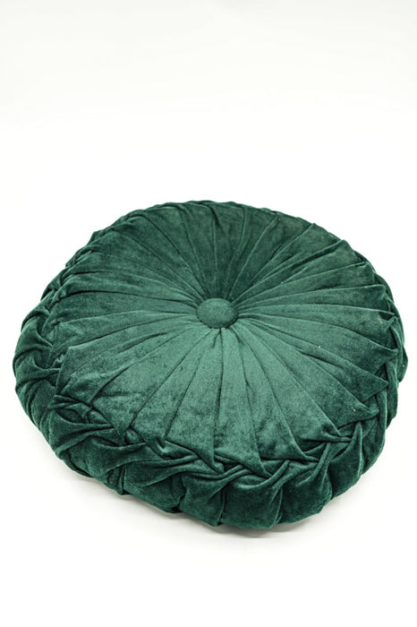 Cachet Hit cushion round velvet dark green 38x38 cm