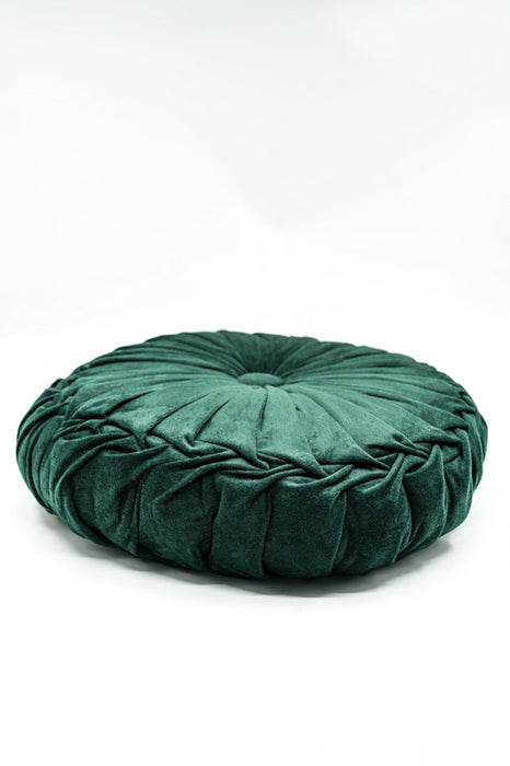 Cachet Hit cushion round velvet dark green 38x38 cm