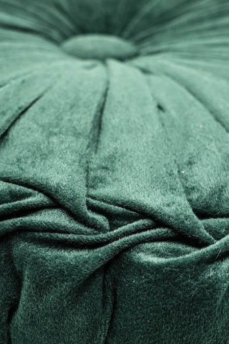 Cachet Hit cushion round velvet dark green 38x38 cm