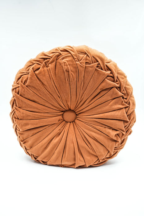 Cachet Hit cushion round velvet light brown 38x38 cm